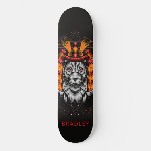 Lion Warrior Aangepaste persoonlijke naam Persoonlijk Skateboard (Voorkant)