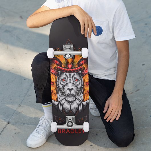 Lion Warrior Aangepaste persoonlijke naam Persoonlijk Skateboard