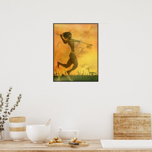 Lion Warrior Poster (Keuken)