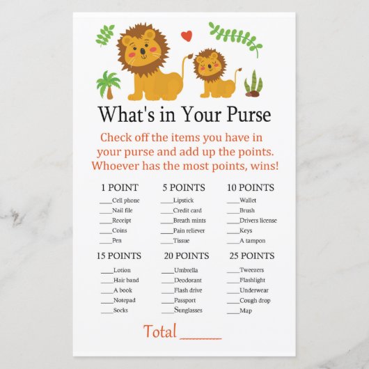 Lion Wat zit er in je handtas? (Voorkant)