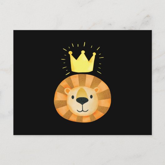 Lion Watercolor Animal Face Art Kids Uitnodiging Briefkaart (Voorkant)