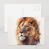 Lion Waterverf Briefkaart (Voorkant / Achterkant)
