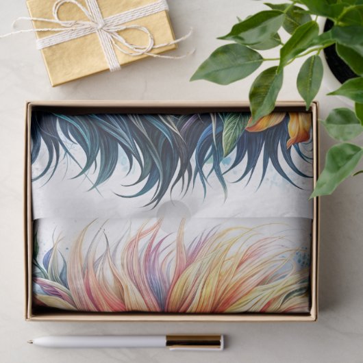 Lion Waterverf Kleurrijke Bloemen Tissuepapier (Geschenk)