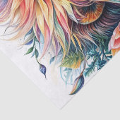 Lion Waterverf Kleurrijke Bloemen Tissuepapier (Detail)