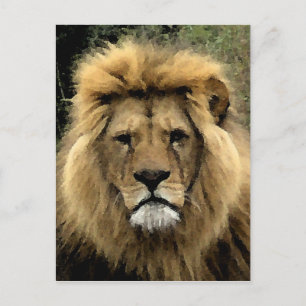 Lion Waterverf Portrait Briefkaart
