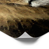 Lion Waterverf Portrait - Canvas Poster (Hoek)