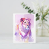 Lion Waterverf Portret 3 Briefkaart (Staand voorkant)