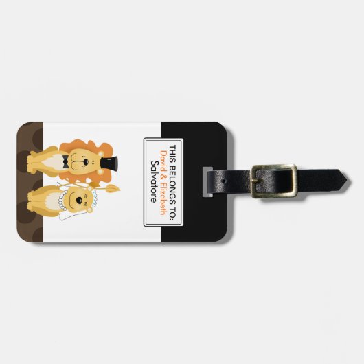 Lion Wedding Couple  Bagagelabel (Voorkant horizontaal)