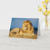 Lion Wenskaart Kaart (Gele Bloem)