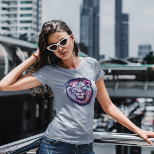 Lion Wild Animal Head Grunge T-shirt