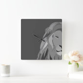 Lion Wild Animal Vierkante Klok (Huis)