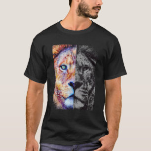 Lion Wild Cat Colorful Animal King Oerwoud Lovers T-shirt