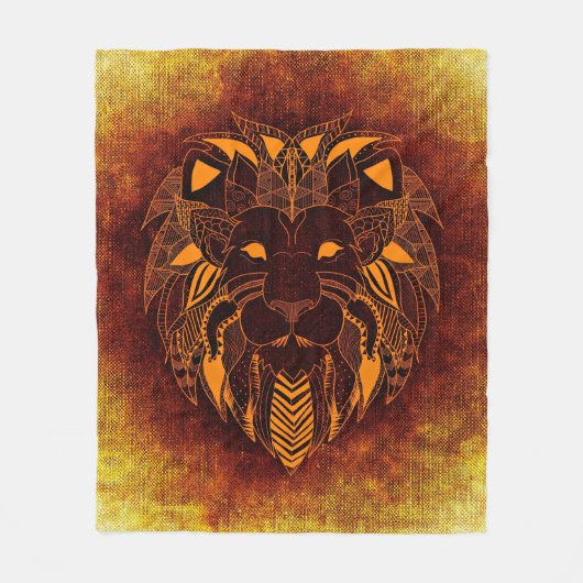 Lion wild dier abstract fleece deken (Voorkant)