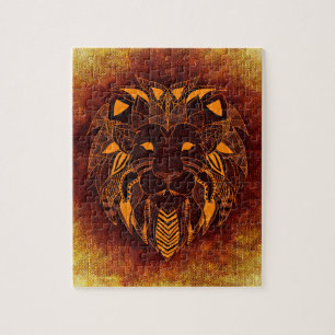 Lion wild dier abstract legpuzzel