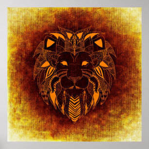 Lion wild dier abstract poster