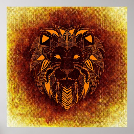 Lion wild dier abstract poster (Voorkant)
