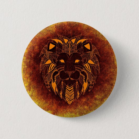 Lion wild dier abstract ronde button 5,7 cm (Voorkant)