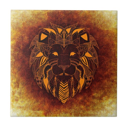 Lion wild dier abstract tegeltje (Voorkant)