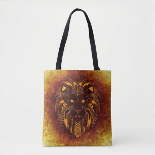Lion wild dier abstract tote bag
