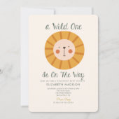 Lion Wild één is op het Way Baby shower Kaart (Voorkant)