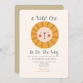 Lion Wild één is op het Way Baby shower Kaart