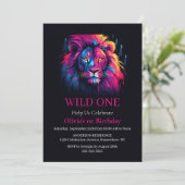 Lion Wild Een Verjaardag Kaart (Staand voorkant)