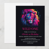 Lion Wild Een Verjaardag Kaart (Voorkant / Achterkant)