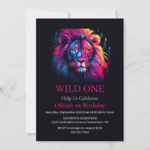 Lion Wild Een Verjaardag Kaart
