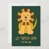 Lion Wild One Baby shower, Oerwoud Safari Theme Kaart (Voorkant)