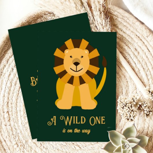 Lion Wild One Baby shower, Oerwoud Safari Theme Kaart