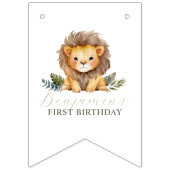 Lion Wild One Birthday Bunting Banner (Eerste vlag)