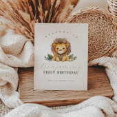 Lion Wild One Birthday Welcome Sign Reclamebord Met Voetstuk