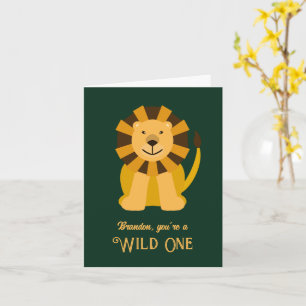 Lion Wild One First Birthday Card voor Baby Kaart