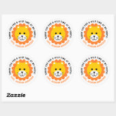 Lion Wild One Oerwoud Safari Dier Kids Verjaardag Ronde Sticker (Vel)