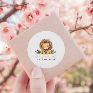 Lion Wild One Verjaardag Stickers