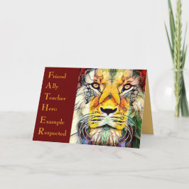 Lion Wildlife Art Father Acronyme Fathers Day Kaart