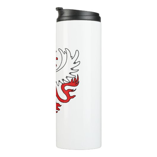 Lion Wings Symbool Power Tongue Claws Red Thermosbeker (Geroteerd rechts)