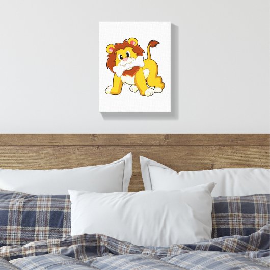 Lion with Bone Canvas Afdruk (Insitu (Slaapkamer))
