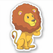 Lion with Curls Sticker (Voorkant)