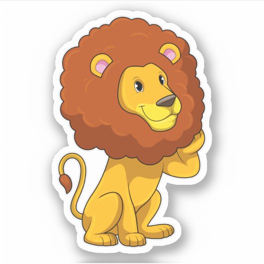 Lion with Curls Sticker (Voorkant)