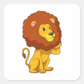 Lion with Curls Vierkante Sticker (Voorkant)