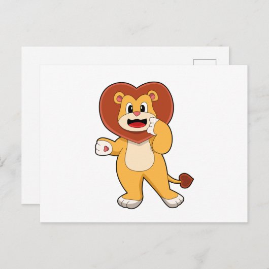 Lion with Heart Briefkaart (Voorkant / Achterkant)