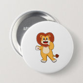Lion with Heart Ronde Button 7,6 Cm (Voorkant /achterkant)