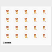 Lion with Heart Ronde Sticker (Vel)