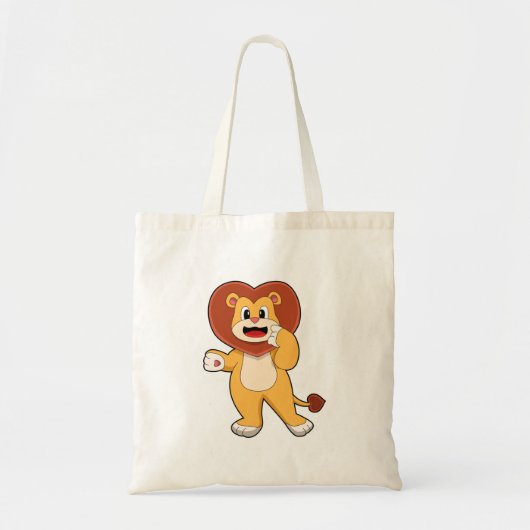 Lion with Heart Tote Bag (Voorkant)