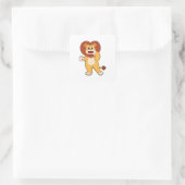 Lion with Heart Vierkante Sticker (Tas)