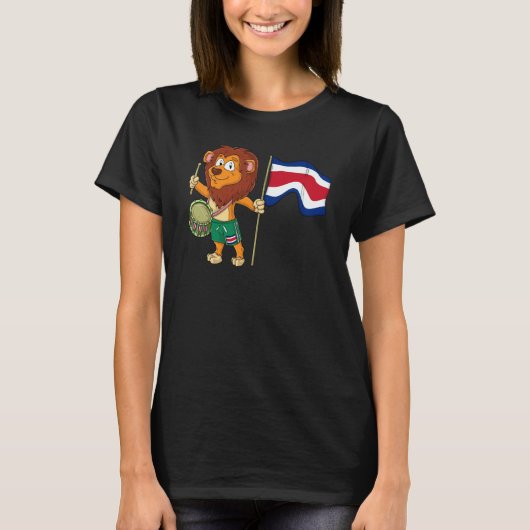Lion with the Costa Rica flag T-shirt (Voorkant)
