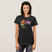 Lion with the Costa Rica flag T-shirt (Voorkant volledig)