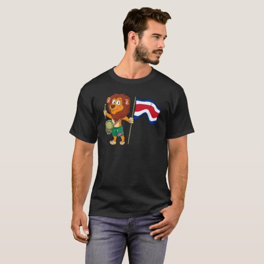 Lion with the Costa Rica flag T-shirt (Voorkant volledig)