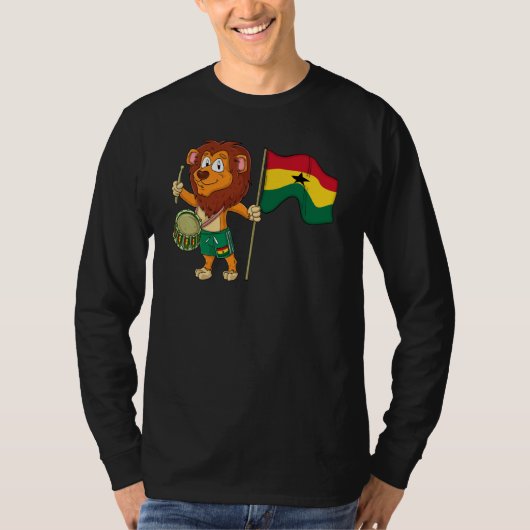 Lion with the Ghana flag T-shirt (Voorkant)